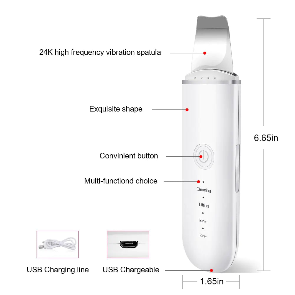 Ultrasonic Skin Scrubber Vibration Face Spatula